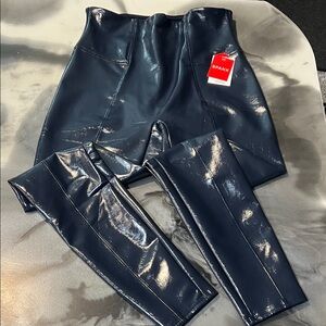 NWT SPANX Glossy Navy Leggings
